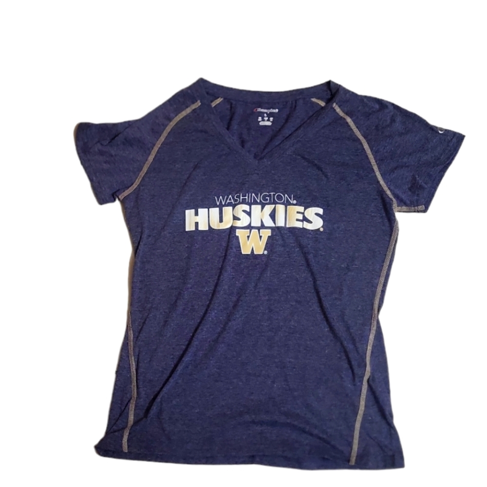 Women's Large Washington Huskies Champion Shirt V-neck New Without Tags